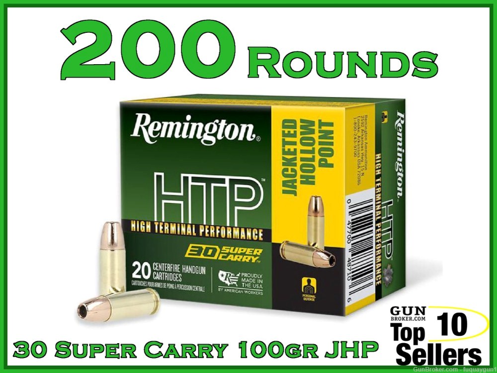 Remington HTP 30 Super Carry Ammo 100gr JHP 200ct R20019 30-Super-Carry -img-0