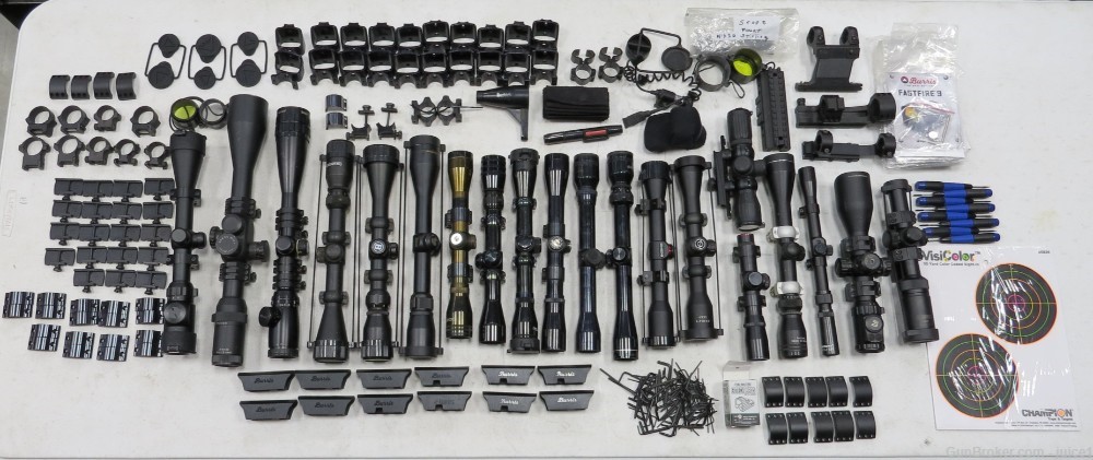 Set of 20 Scopes, Mounts, Rings, and More! (Nikon, Tasco, Bushnell, Burris)-img-0