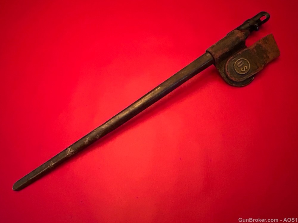 U.S. 1873 Trapdoor Springfield 45-70 Socket Bayonet With Scabbard & Frog-img-22
