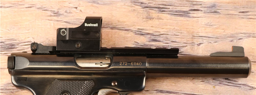Ruger Mark III Target .22 LR 5.5" Black Steel Frame Bushnell Red Dot 2 Mags-img-6
