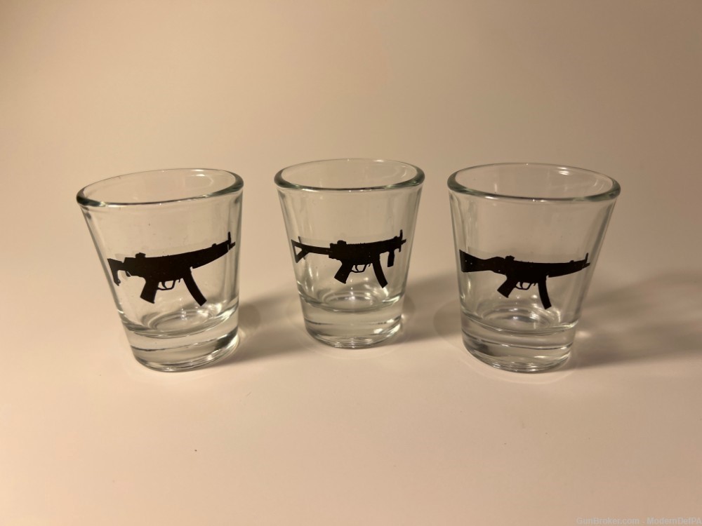 Triple Pack H&K Heckler Koch HK MP5A3 MP5K MP5A2 AP5 SP5 1.75oz Shot Glass-img-0