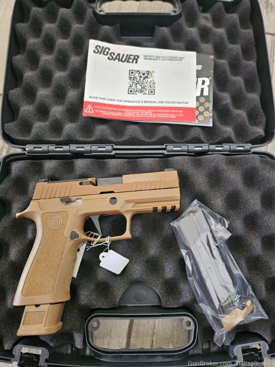 Sig P320 X-Carry 3.9" 9mm 1x17rd 2x21rd Pistol Coyote Tan Optic Ready -img-0