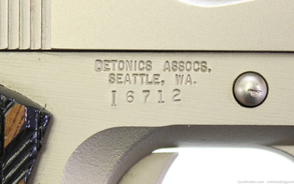Detonics Assocs. Mark II 3.5" Bull Barrel 45 ACP 1911 Nickel Plated Pistol -img-4