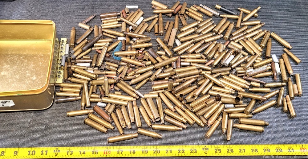 WWI WWII Huge Lot Brass Shell Military Ammo Casing Cartridge R-P REM WIN -img-2