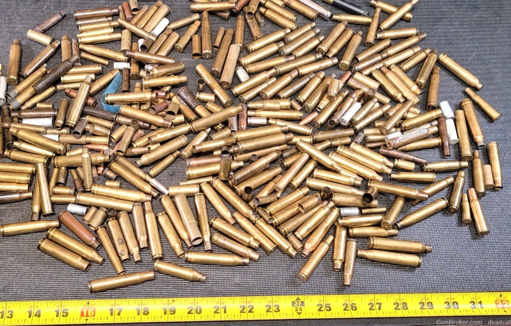 WWI WWII Huge Lot Brass Shell Military Ammo Casing Cartridge R-P REM WIN -img-4