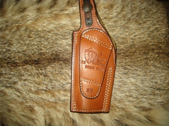 LIKE NEW SUEDE LINED SAFARILAND HOLSTER BROWNING HI-POWER 9MM !-img-1