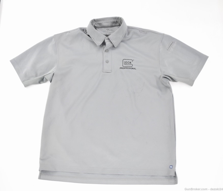 GLOCK PROFESSIONAL POLO SHIRT GRAY 17 19X 22 26 27 43X 48 PROPPER LARGE-img-1