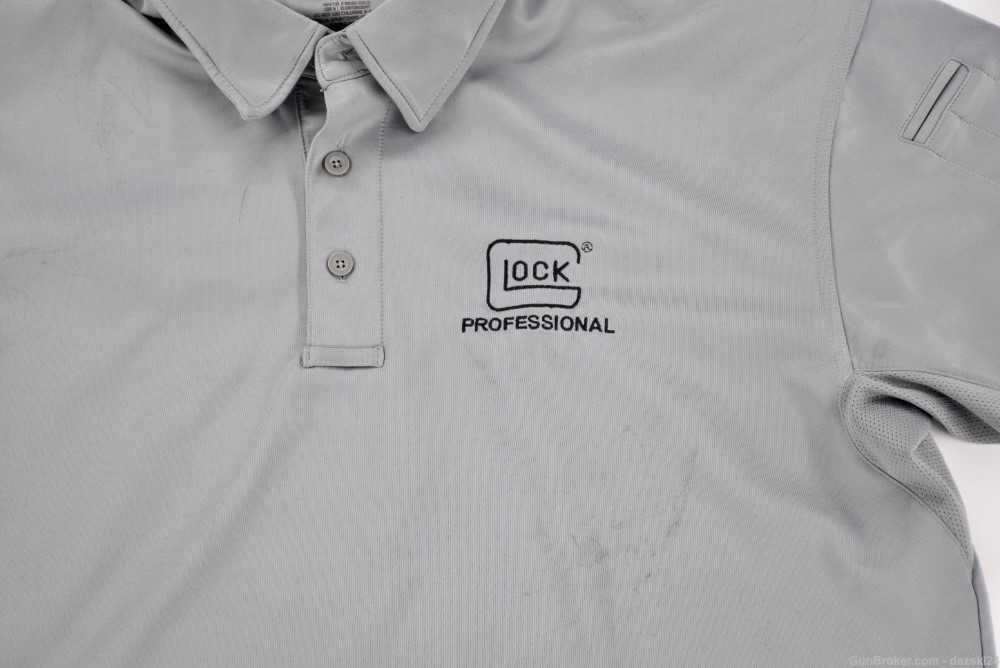 GLOCK PROFESSIONAL POLO SHIRT GRAY 17 19X 22 26 27 43X 48 PROPPER LARGE-img-2