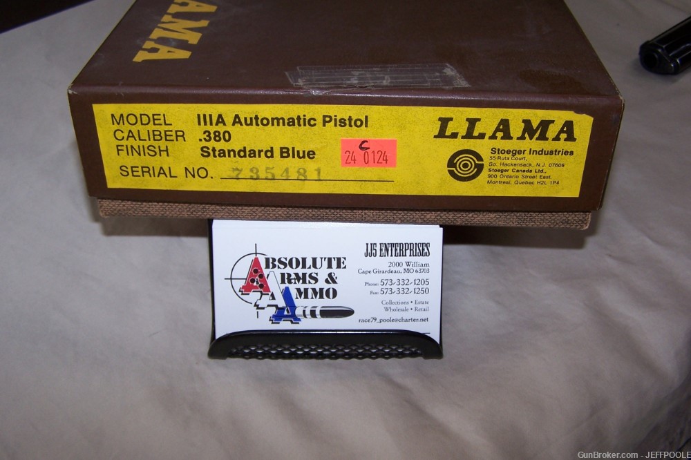 Llama IIIA (miniture 1911) 380acp 95% with box & literature-img-6