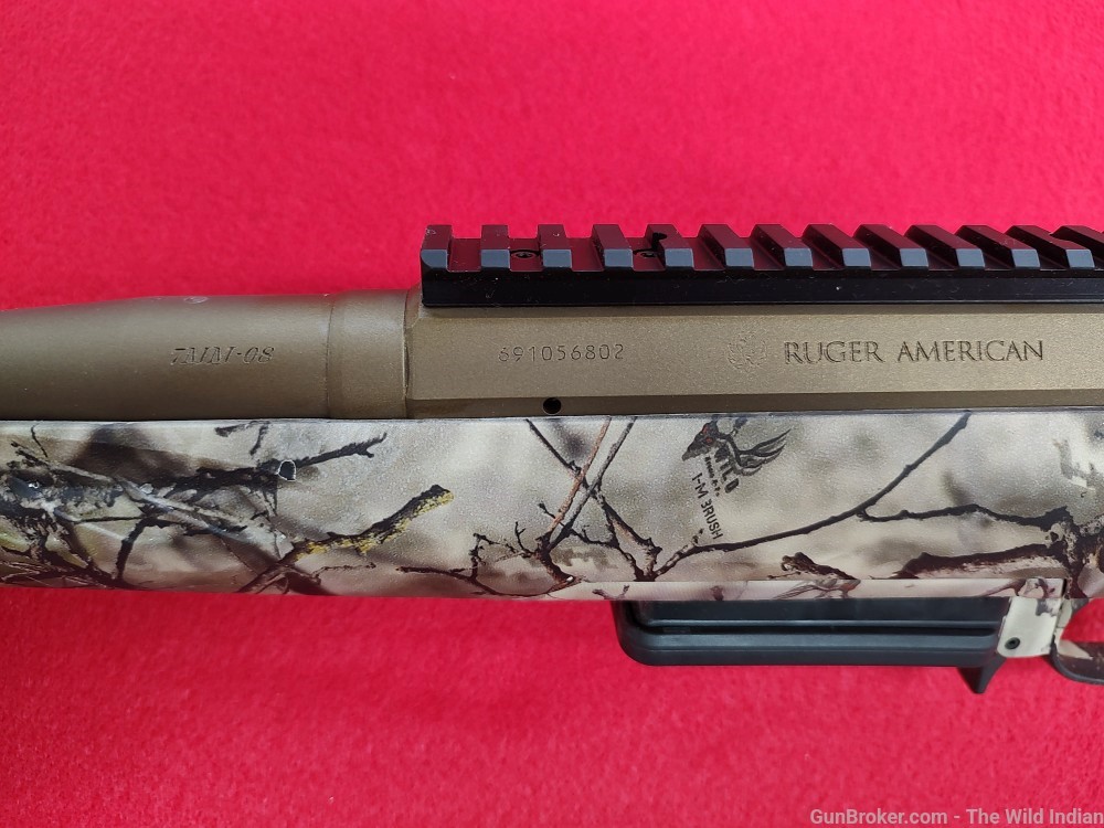 Ruger 26923 American Full Size 7mm-08 Rem 3+1 22" Burnt Bronze Cerakote Thr-img-0