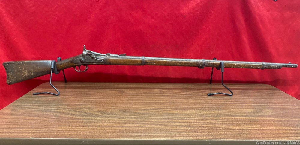 US Springfield 1864 Trap Door Black Powder Military Rifle 50-70 -img-0