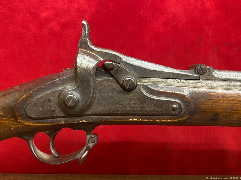 US Springfield 1864 Trap Door Black Powder Military Rifle 50-70 -img-5