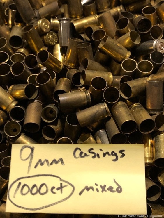 Penny auction 9mm brass reloading 1000 count-img-1