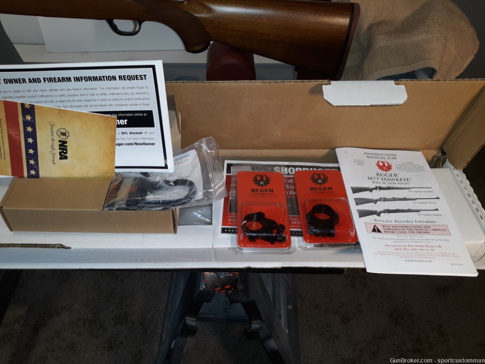 Ruger M77 Hawkeye 223 Rem! New and never fired! Flawless, Rings, Lock, Box-img-24