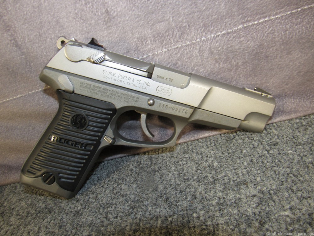 Ruger P89 9 MM 4.5" Stainless Two-Tone 1-15 Rd De Cocker Ambi SA/DA 1996 -img-2