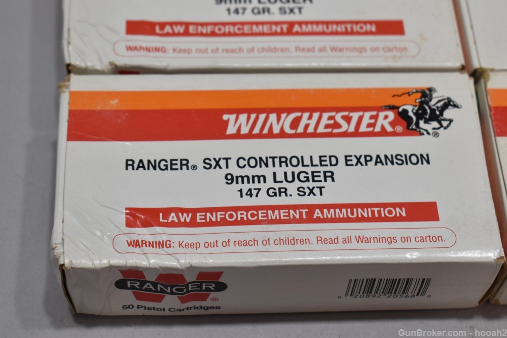 4 Boxes 200 Rds Winchester 9mm Ranger SXT Controlled Expansion 147 G -img-1