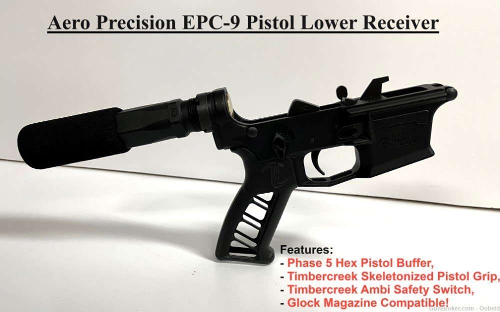 Aero Precision EPC-9 Complete Lower Receiver 9mm 40S&W Glock compatible Mag-img-0
