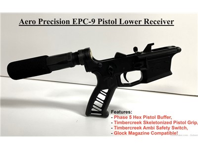 Aero Precision EPC-9 Complete Lower Receiver 9mm 40S&W Glock compatible Mag
