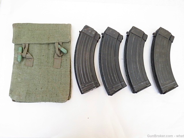 4 Romanian AK-47 Magazines + AK47 Magazine Carry Pouch-img-0