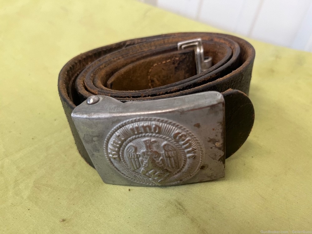 Original WWII German HJ Youth Belt buckle & Belt RZM WW2-img-0