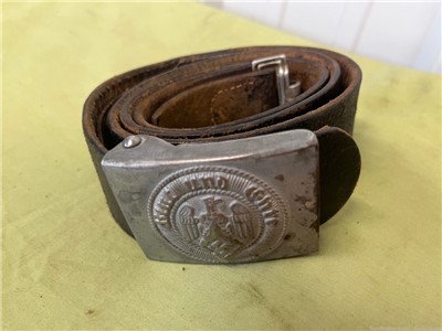 Original WWII German HJ Youth Belt buckle & Belt RZM WW2