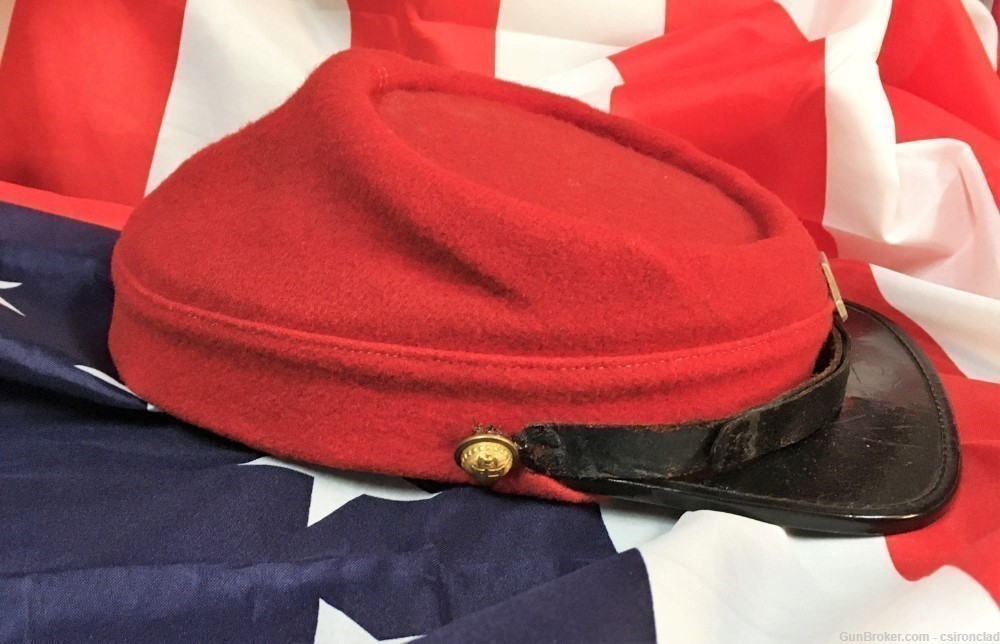  Kepi New York Staff, red, regimental # 5 Civil War-img-3