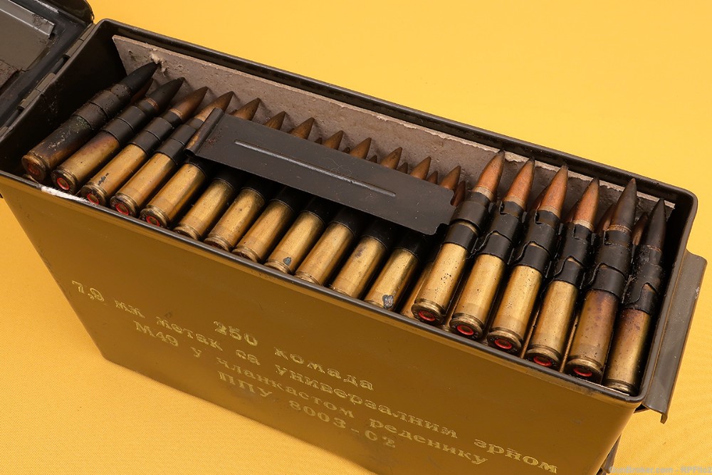 Yugo Surplus M49 250 Rounds 8mm Mauser Belted In Ammo Can -img-1