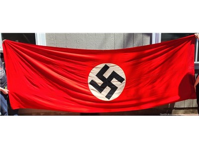 WOW! WWII WW2 German Third Reich Swastika NSDAP party banner flag 12+ FEET!