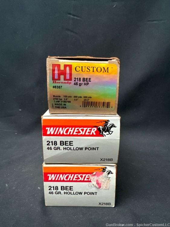(120) Rounds, 218 Bee - (50) Reloads - Winchester / Hornady - Brass Case-img-8
