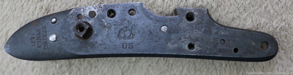Original US Springfield Model 1816 flintlock musket lockplate assembly 1831-img-0