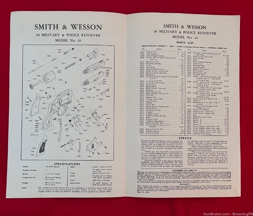 Vintage Smith & Wesson S&W Model  Owners Instruction Manual .38 M&P-img-1