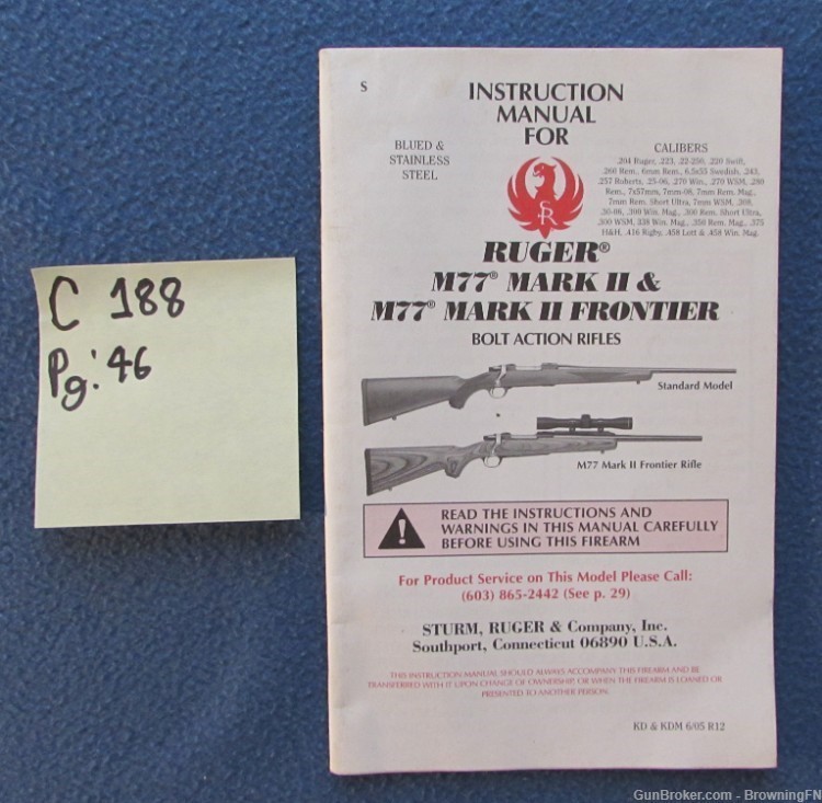 Vintage Ruger M77 II Frontier Owners Instruction Manual Bolt Action-img-0