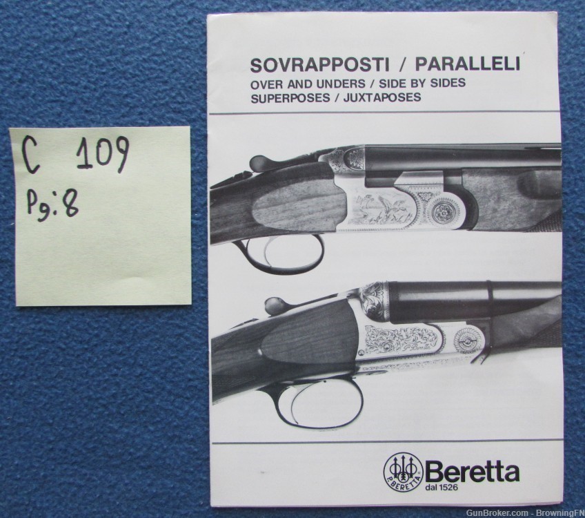 Vintage Beretta Side by Side Over Under Owners Instruction Manual Model -img-0