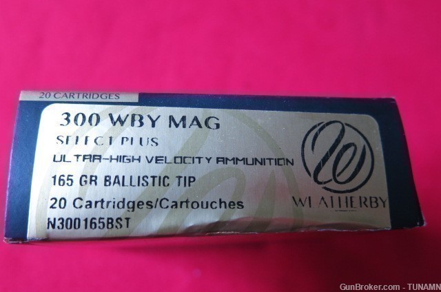 Weatherby Select Plus 300 WBY Mag 165 Grain Ballistic Tip Ammunition 1 Box -img-1