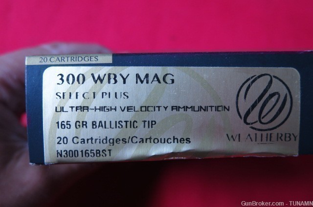 Weatherby Select Plus 300 WBY Mag 165 Grain Ballistic Tip Ammunition 1 Box -img-2