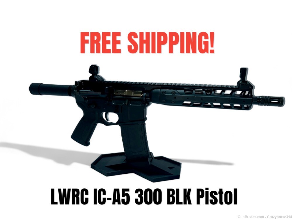 NIB - LWRC IC-A5 300 BLK 10.5" Black Pistol With Geissele SSA-E Trigger-img-0