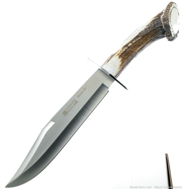 Joker Large Fixed  Blade Crown Burr Antler Handle Vanadium Molybdenum Blade-img-0