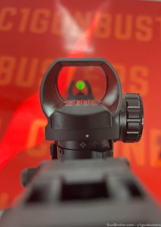 AR15 9mm 4” barrel side charging upper AR9 green dot sights co witness red -img-6