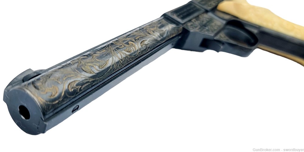 Custom Engraved HIGH STANDARD SUPERMATIC .22 Target Pistol -img-30