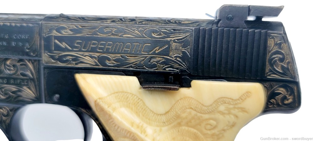 Custom Engraved HIGH STANDARD SUPERMATIC .22 Target Pistol -img-41