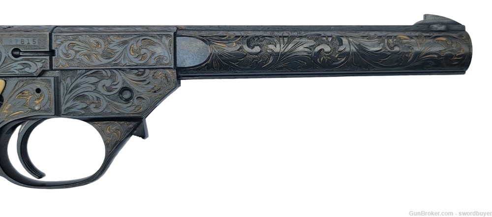 Custom Engraved HIGH STANDARD SUPERMATIC .22 Target Pistol -img-31