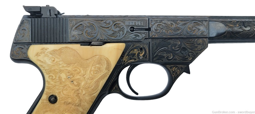 Custom Engraved HIGH STANDARD SUPERMATIC .22 Target Pistol -img-33