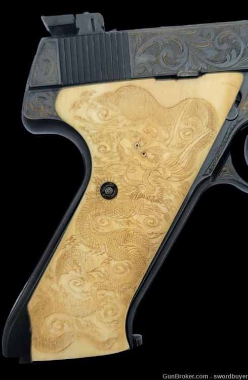 Custom Engraved HIGH STANDARD SUPERMATIC .22 Target Pistol -img-13