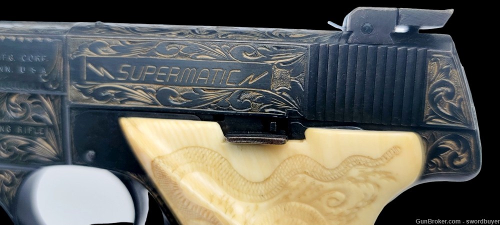 Custom Engraved HIGH STANDARD SUPERMATIC .22 Target Pistol -img-22