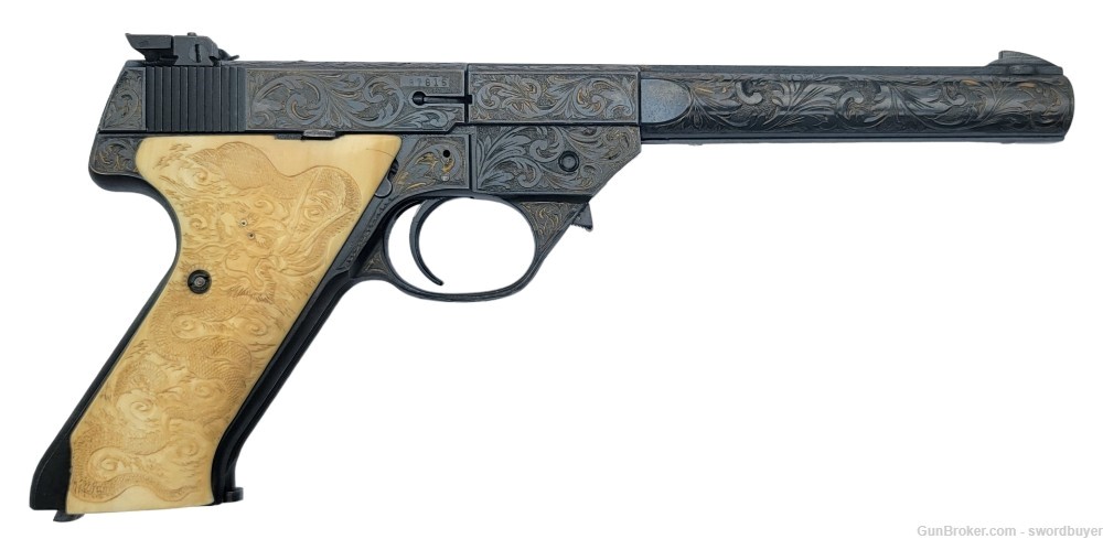 Custom Engraved HIGH STANDARD SUPERMATIC .22 Target Pistol -img-1