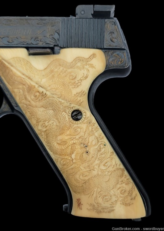 Custom Engraved HIGH STANDARD SUPERMATIC .22 Target Pistol -img-5