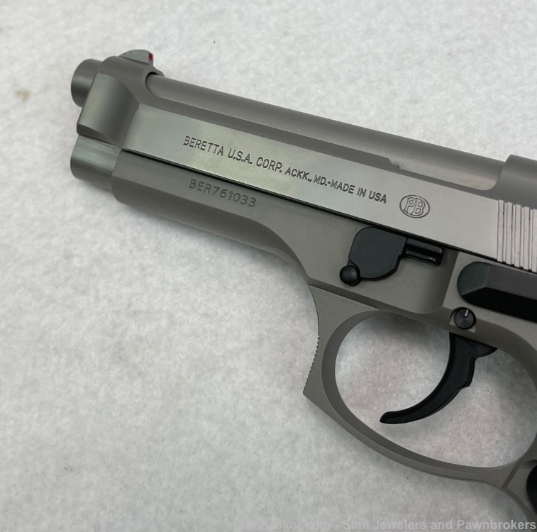 Beretta 92fs 9mm semi auto pistol stainless -img-7