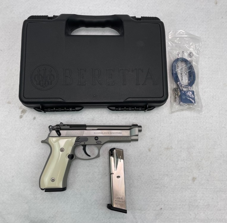 Beretta 92fs 9mm semi auto pistol stainless -img-0