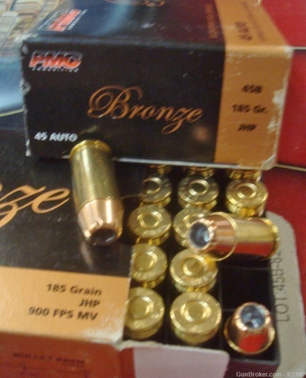 200 PMC .45 acp JHP 185 grain 45B new Brass Hollow Point Ammunition-img-3