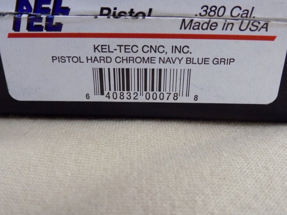 Keltec P3AT .380 acp, Chrome & Navy Blue Frame. Case, Soft Case & 1-Mag -img-6